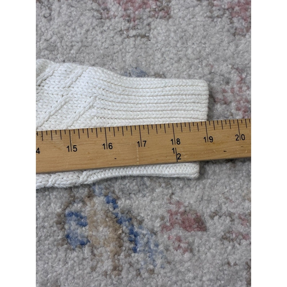 Fisherman Cable Knit Crewneck Cropped Women's Chunky Knit Sweater Size Small - Picture 5 of 7